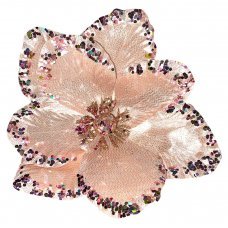 Χριστουγεννιάτικο Λουλούδι Μανώλια Ροζ Χρυσή